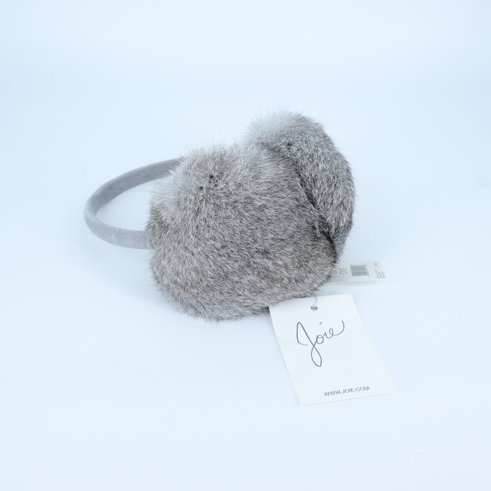 Joie Real Plush Rabbit Fur Earmuffs NWT Gray Winter Accessory Unisex O/S